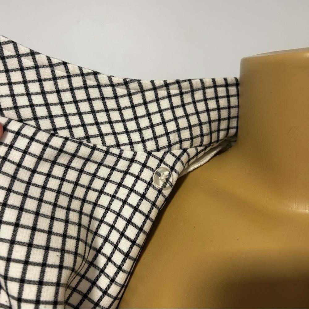 Cabi 3173 Windowpane Check Blazer Jacket Black White XXS Cropped Crest Button - Picture 8 of 10